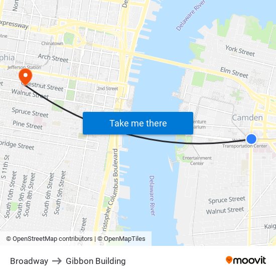 Broadway to Gibbon Building map