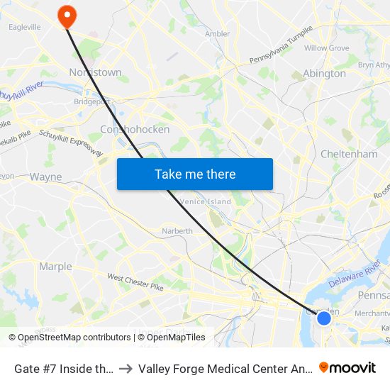 Gate #7 Inside the Wrtc to Valley Forge Medical Center And Hospital map