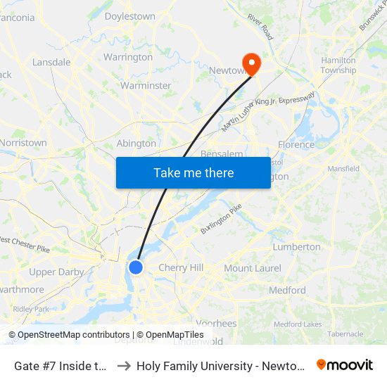 Gate #7 Inside the Wrtc to Holy Family University - Newtown Campus map