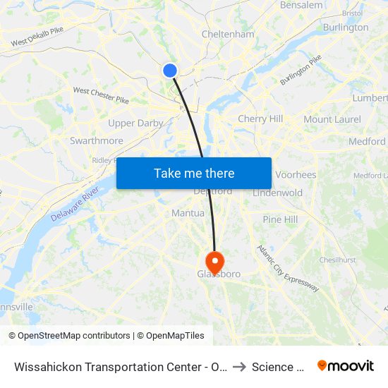 Wissahickon Transportation Center - Onsite to Science Hall map