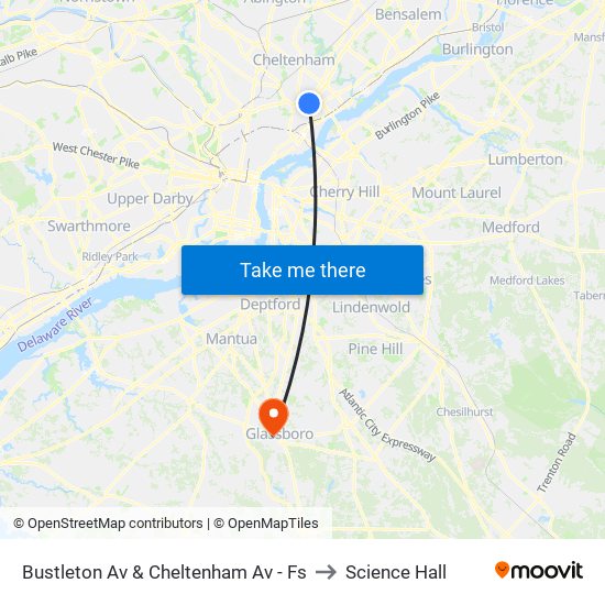 Bustleton Av & Cheltenham Av - Fs to Science Hall map