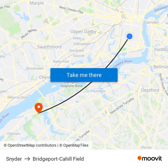 Snyder to Bridgeport-Cahill Field map