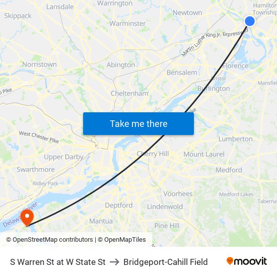 S Warren St at W State St to Bridgeport-Cahill Field map