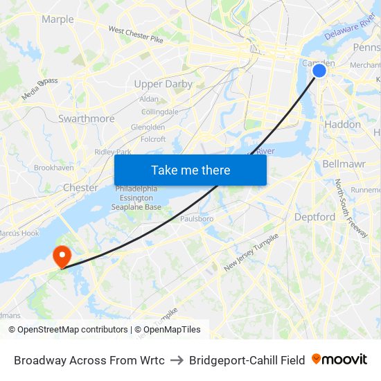 Broadway Across From Wrtc to Bridgeport-Cahill Field map