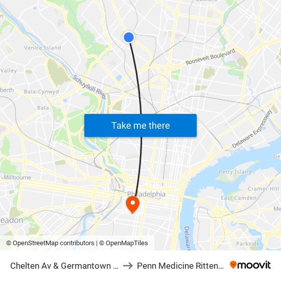 Chelten Av & Germantown Av - FS to Penn Medicine Rittenhouse map