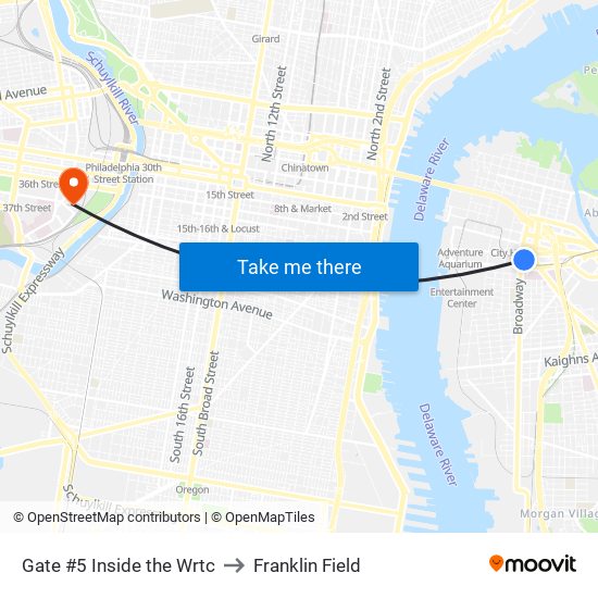 Gate #5 Inside the Wrtc to Franklin Field map