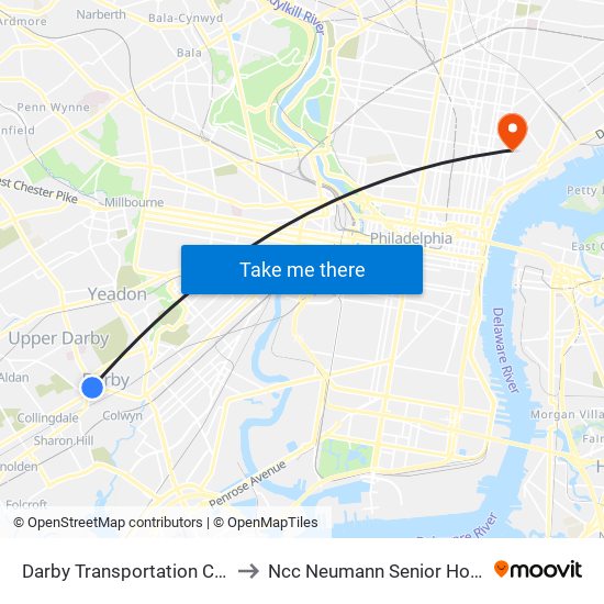 Darby Transportation Center to Ncc Neumann Senior Housing map