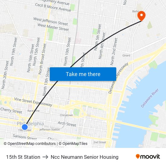 15th St Station to Ncc Neumann Senior Housing map