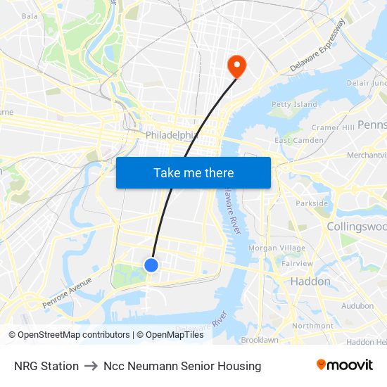 NRG Station to Ncc Neumann Senior Housing map