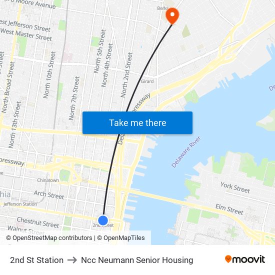 2nd St Station to Ncc Neumann Senior Housing map