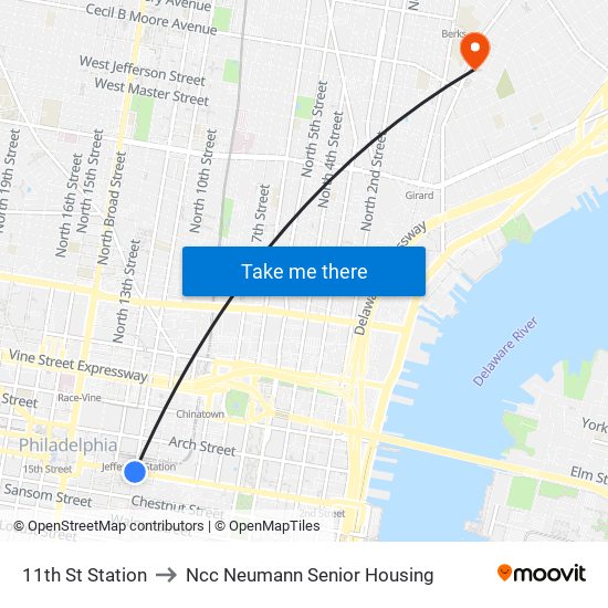 11th St Station to Ncc Neumann Senior Housing map