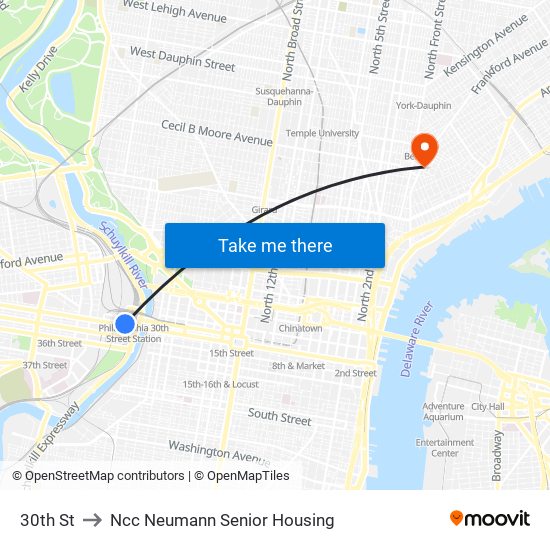 30th St to Ncc Neumann Senior Housing map