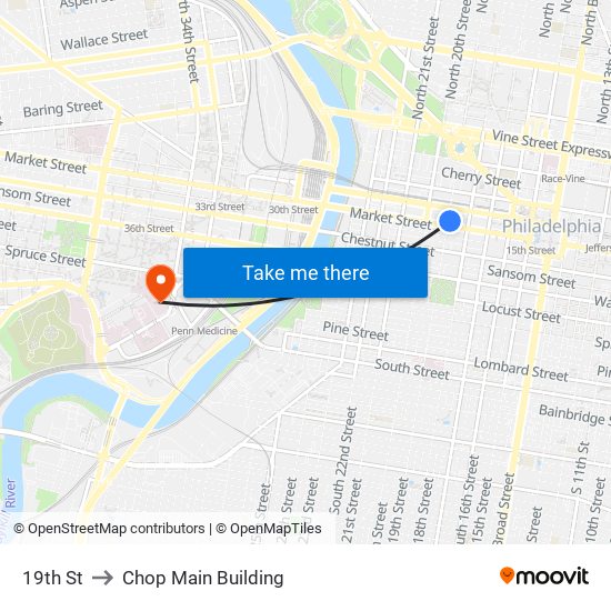 19th St to Chop Main Building map