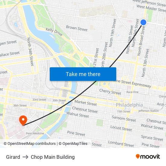 Girard to Chop Main Building map