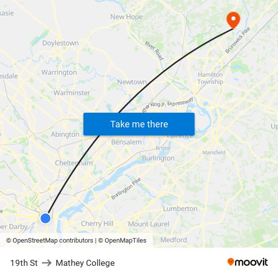 19th St to Mathey College map