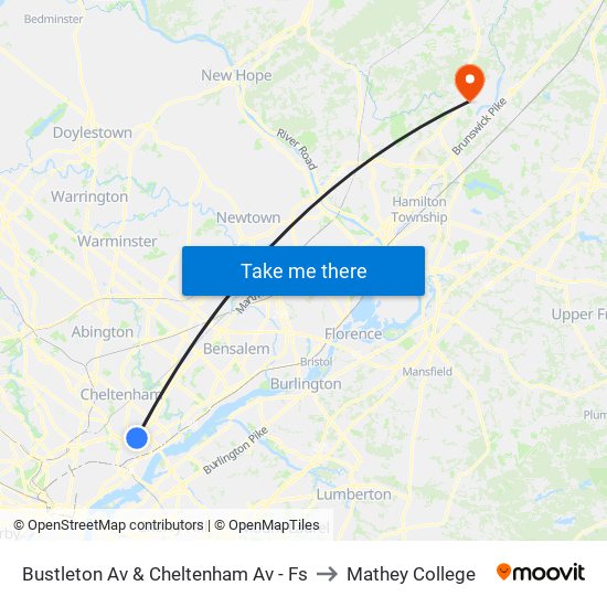 Bustleton Av & Cheltenham Av - Fs to Mathey College map