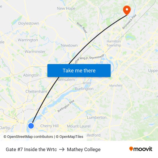 Gate #7 Inside the Wrtc to Mathey College map