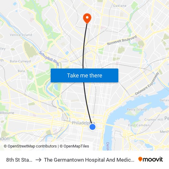 8th St Station to The Germantown Hospital And Medical Center map