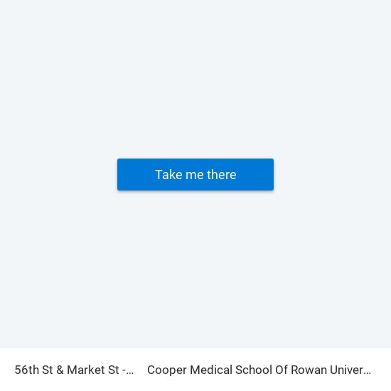 56th St & Market St - Fs to Cooper Medical School Of Rowan University map