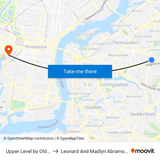 Upper Level by Old Navy/Lens Crafters to Leonard And Madlyn Abramson Pediatric Research Center map