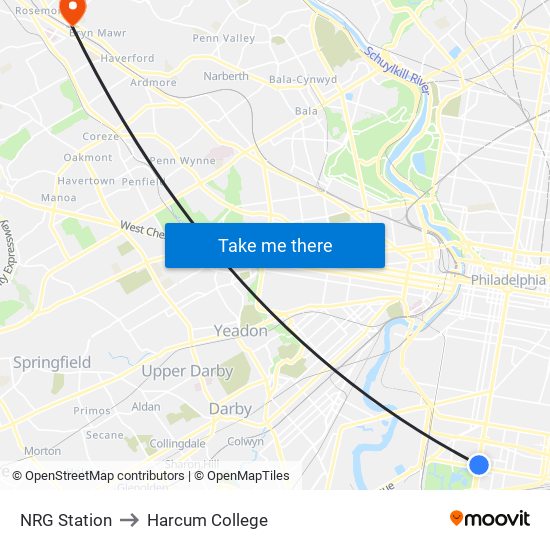 NRG Station to Harcum College map