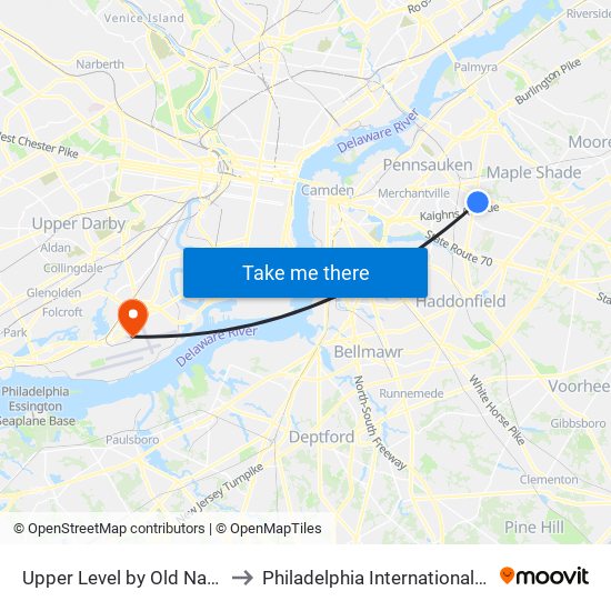 Upper Level by Old Navy/Lens Crafters to Philadelphia International Airport Terminal F map