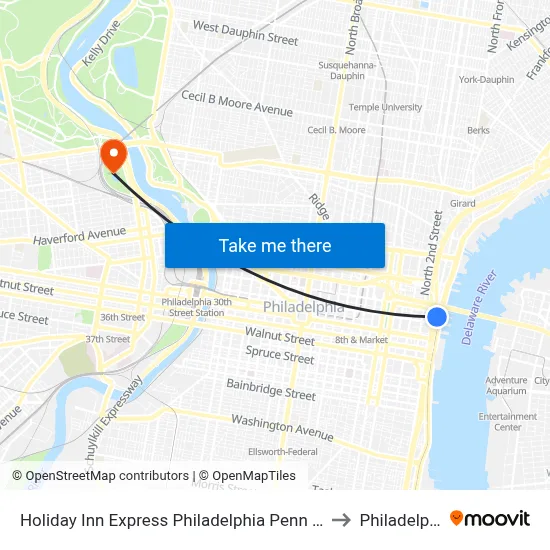 Holiday Inn Express Philadelphia Penn s Landing an IHG Hotel to Philadelphia Zoo map