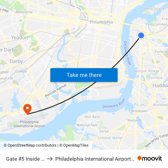 Gate #5 Inside the Wrtc to Philadelphia International Airport Terminal A East map