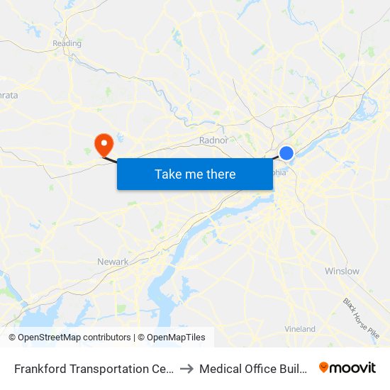 Frankford Transportation Center to Medical Office Building map