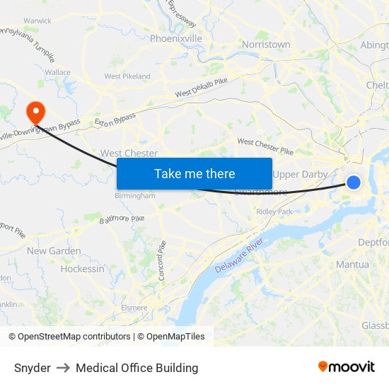 Snyder to Medical Office Building map