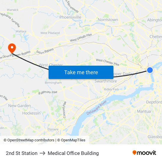 2nd St Station to Medical Office Building map