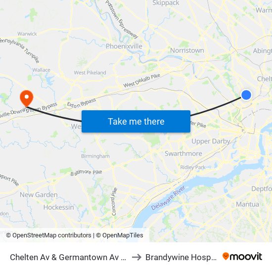 Chelten Av & Germantown Av - FS to Brandywine Hospital map