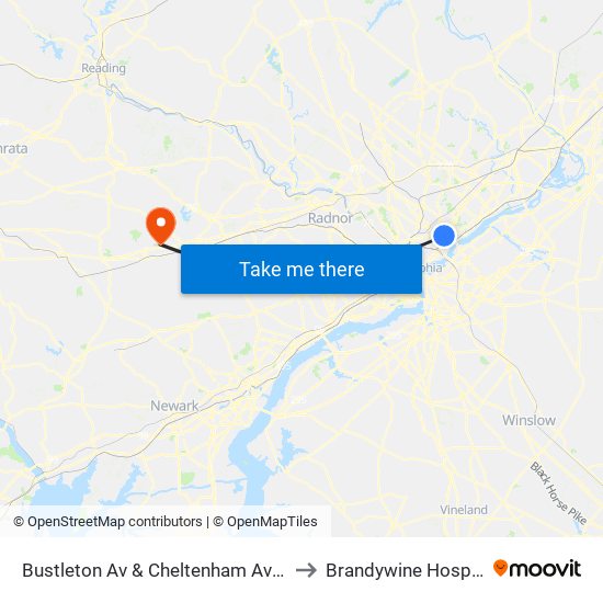 Bustleton Av & Cheltenham Av - Fs to Brandywine Hospital map