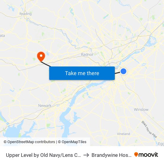 Upper Level by Old Navy/Lens Crafters to Brandywine Hospital map