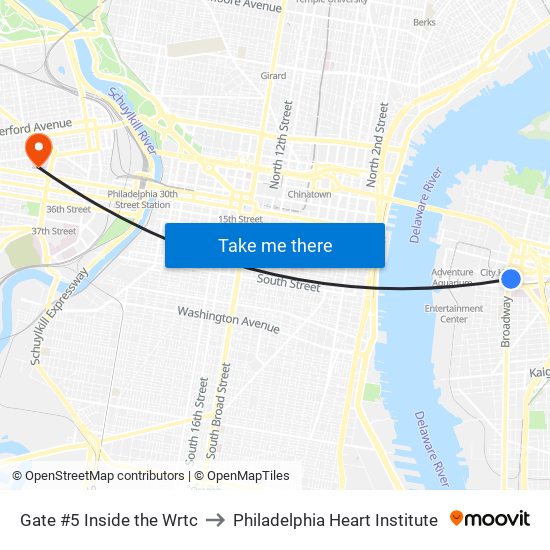 Gate #5 Inside the Wrtc to Philadelphia Heart Institute map