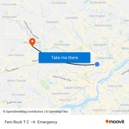 Fern Rock T C to Emergency map