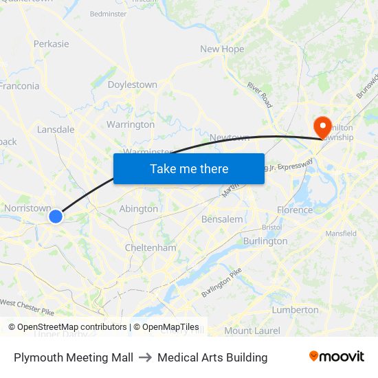 Plymouth Meeting Mall to Medical Arts Building map
