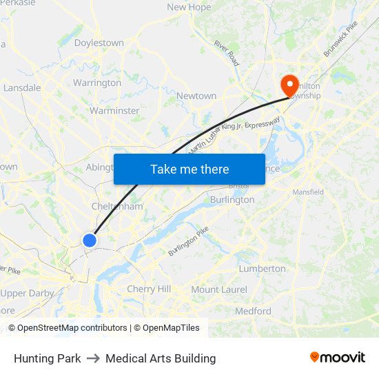 Hunting Park to Medical Arts Building map