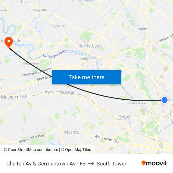 Chelten Av & Germantown Av - FS to South Tower map