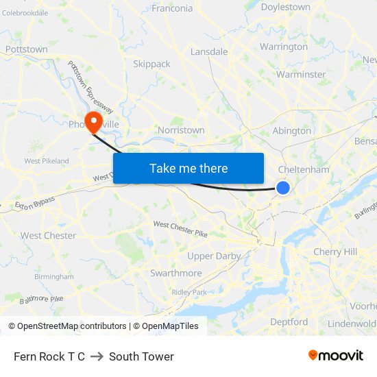 Fern Rock T C to South Tower map