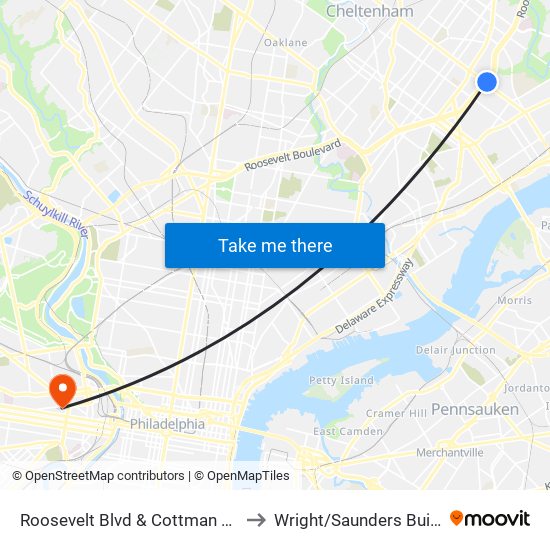 Roosevelt Blvd & Cottman Av - FS to Wright/Saunders Building map