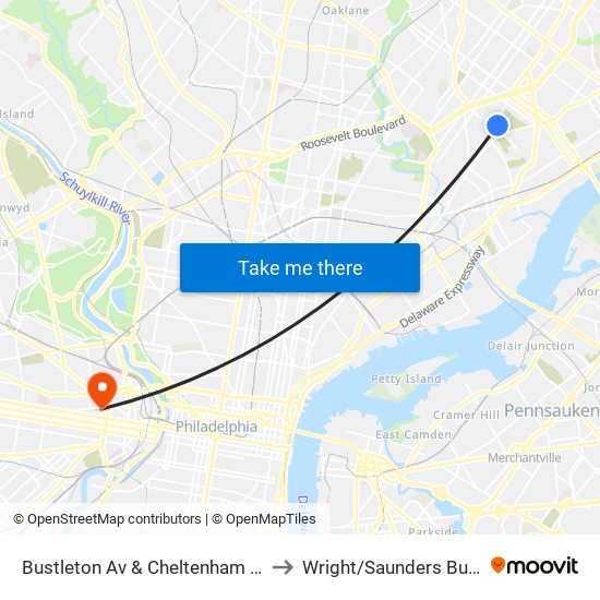 Bustleton Av & Cheltenham Av - Fs to Wright/Saunders Building map