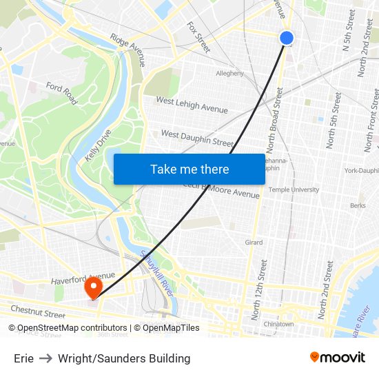 Erie to Wright/Saunders Building map