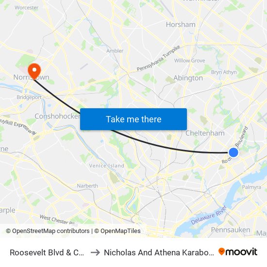 Roosevelt Blvd & Cottman Av - FS to Nicholas And Athena Karabots Medical Building map