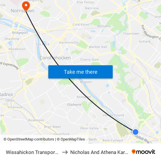 Wissahickon Transportation Center - Onsite to Nicholas And Athena Karabots Medical Building map