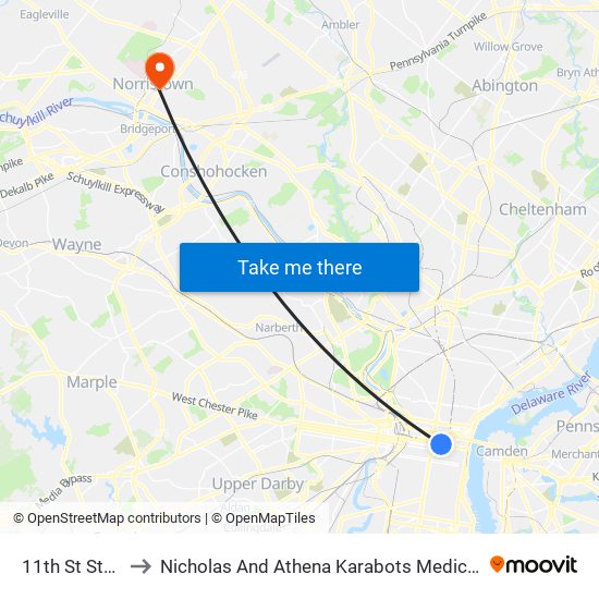 11th St Station to Nicholas And Athena Karabots Medical Building map