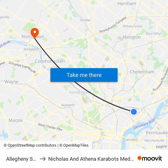Allegheny Station to Nicholas And Athena Karabots Medical Building map