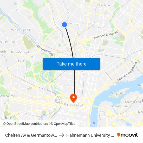 Chelten Av & Germantown Av - FS to Hahnemann University Hospital map