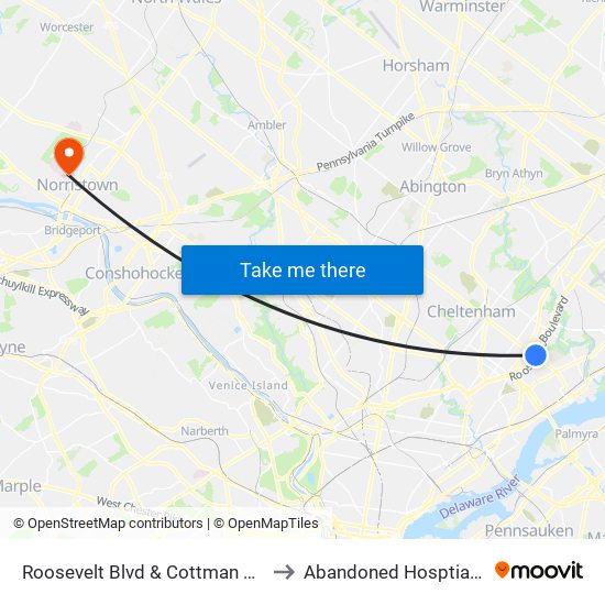 Roosevelt Blvd & Cottman Av - FS to Abandoned Hosptial Unit map