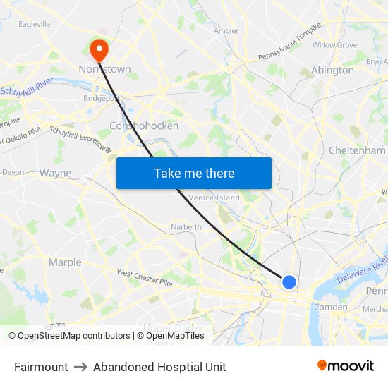 Fairmount to Abandoned Hosptial Unit map